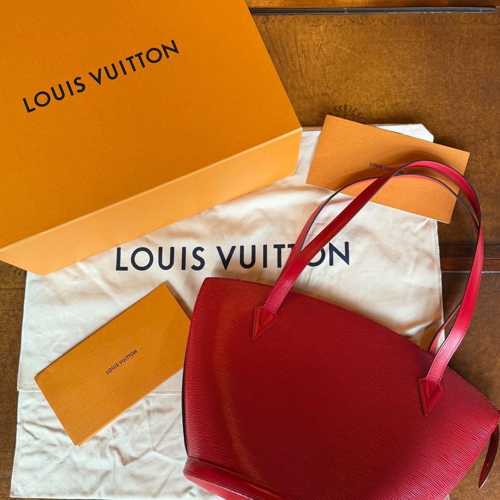 Louis Vuitton Red Epi St Jacques Bag -Authentic